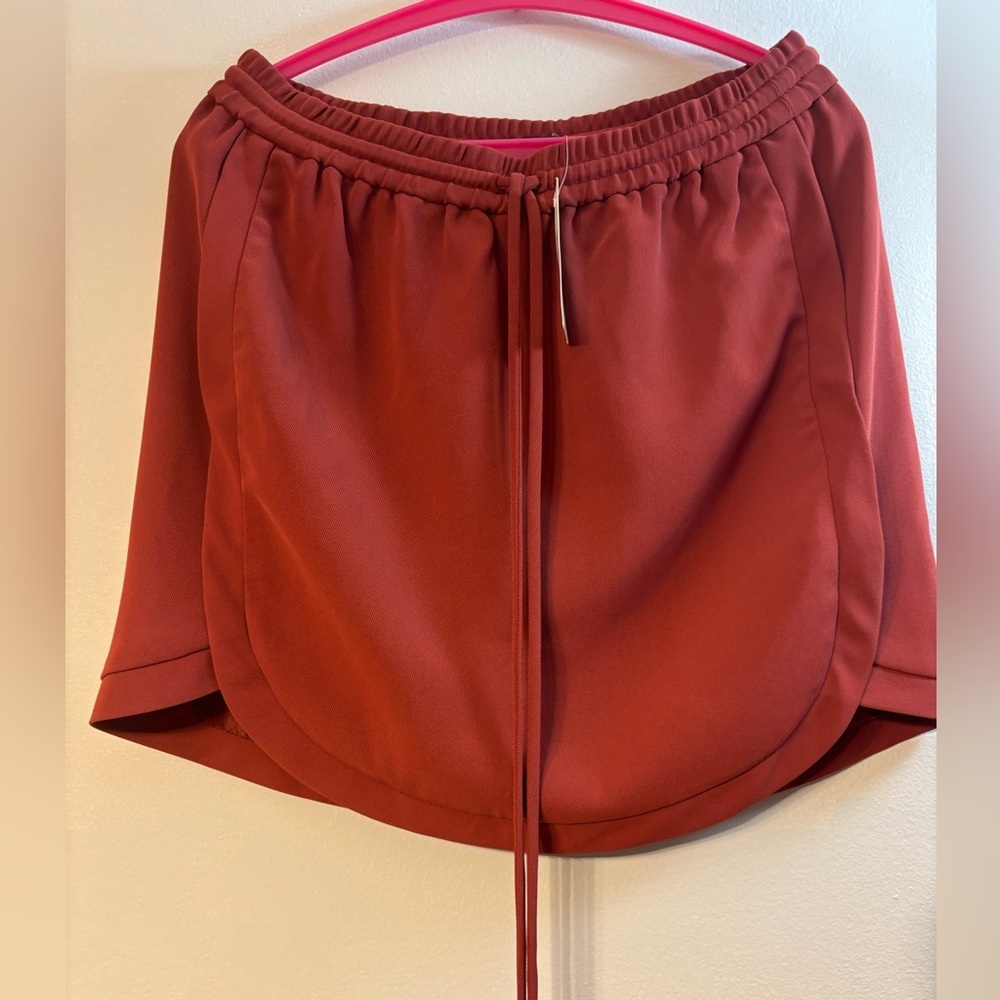 J. Crew Red Athletic Shorts with Curved Hem